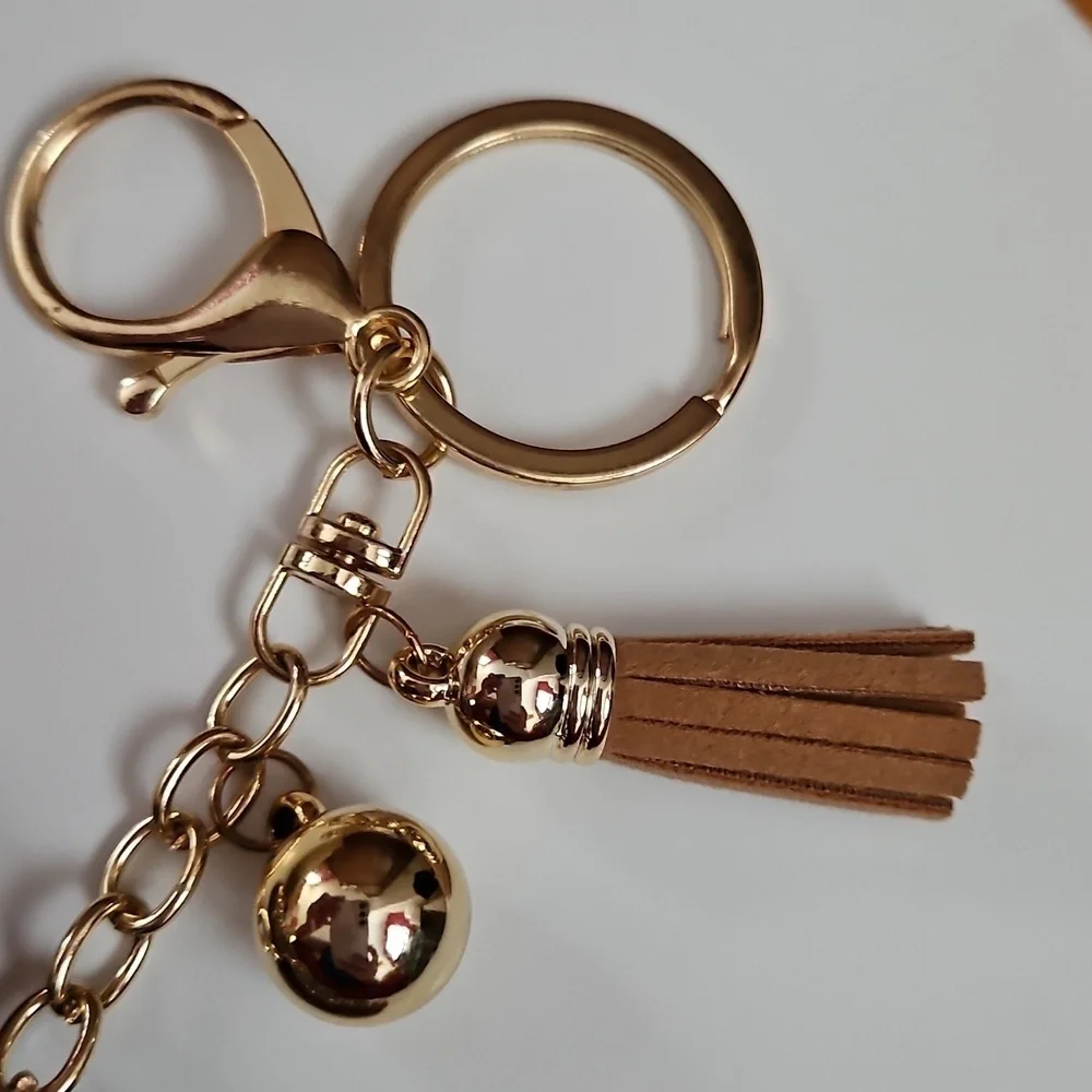 Brown Unicorn Keychain with Gold Rhinestone Accents, NWOT